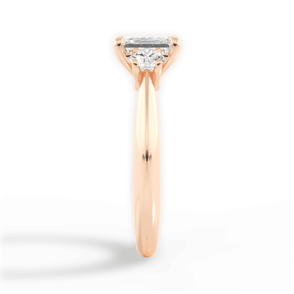 Kaitlin Emerald Cut Lab Grown Diamond 18Kt Rose Gold Engagement Ring - View 4