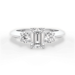Kaitlin Emerald Cut Lab Grown Diamond 18Kt White Gold Engagement Ring