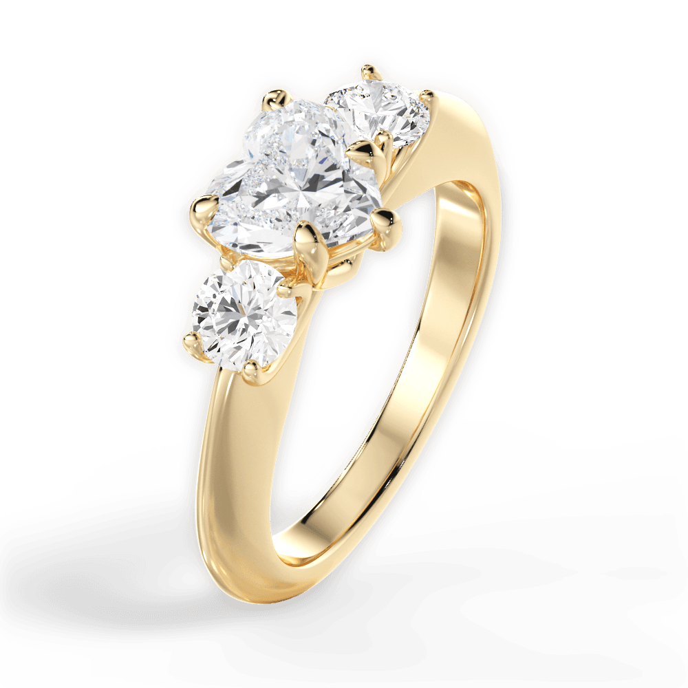 Kaitlin Heart Cut Lab Grown Diamond 18Kt Yellow Gold Engagement Ring - View 4