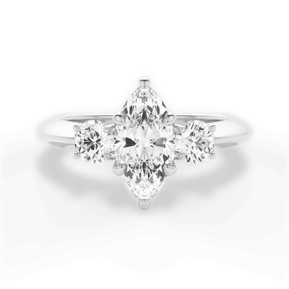 Kaitlin Marquise Cut Lab Grown Diamond Platinum Engagement Ring