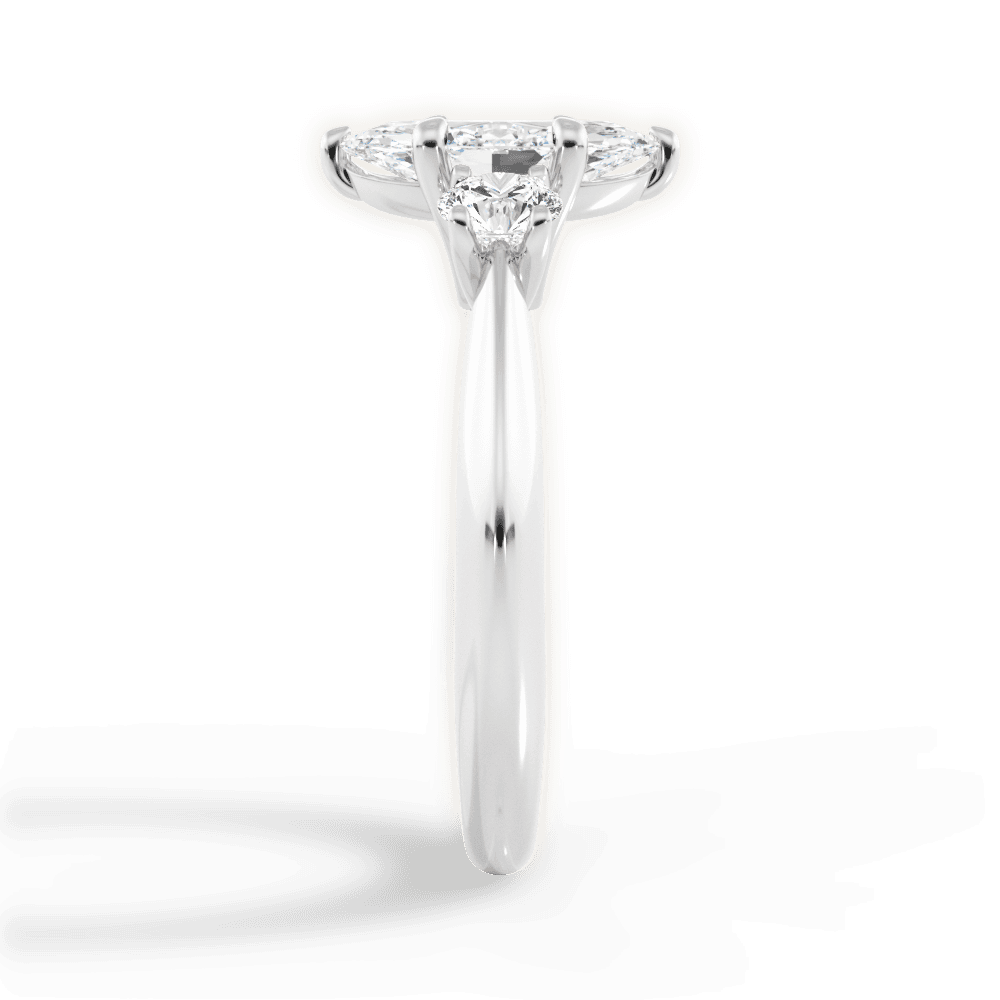 Kaitlin Marquise Cut Lab Grown Diamond 18Kt White Gold Engagement Ring - View 2