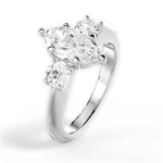 Kaitlin Marquise Cut Lab Grown Diamond 18Kt White Gold Engagement Ring - View 3