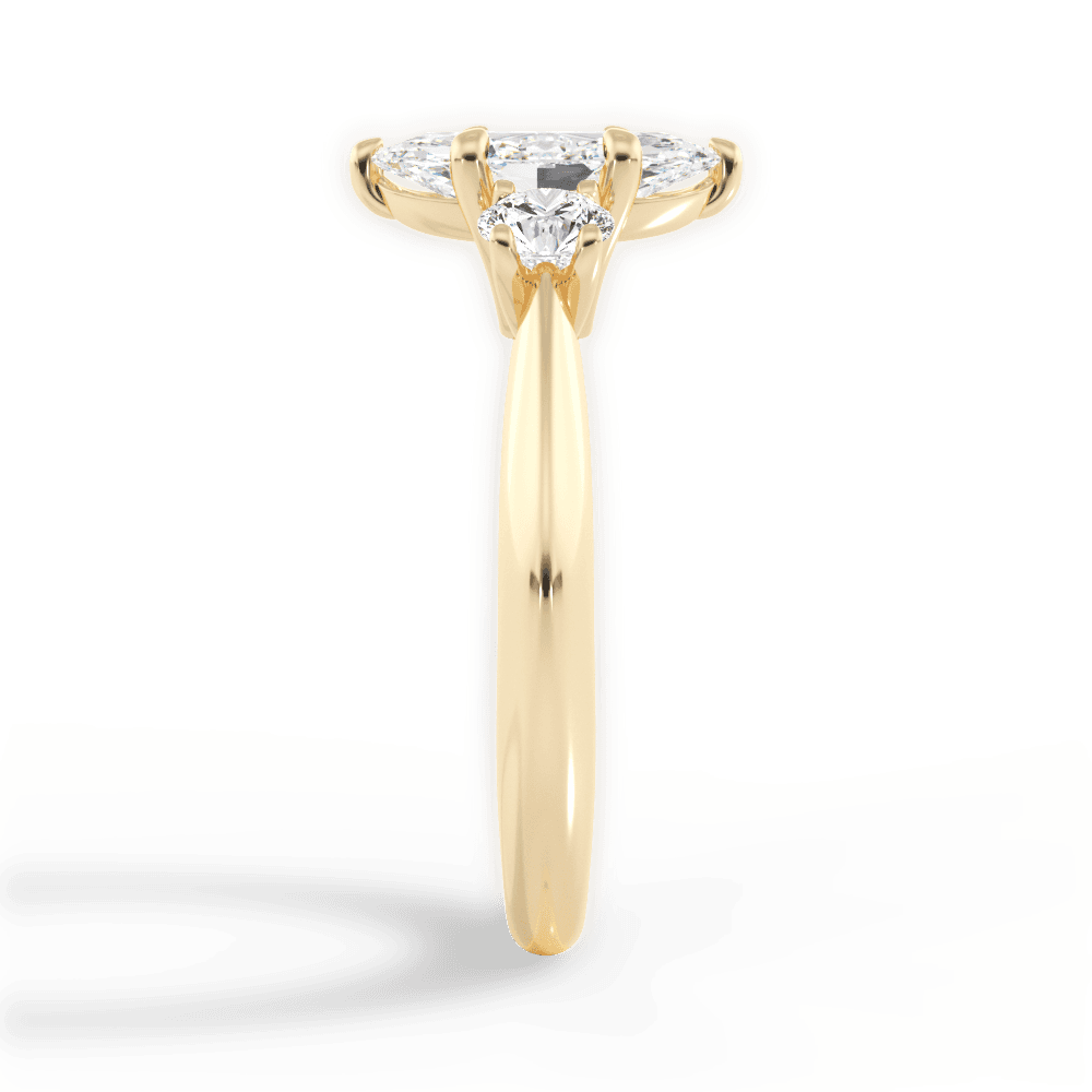 Kaitlin Marquise Cut Lab Grown Diamond 18Kt Yellow Gold Engagement Ring - View 2