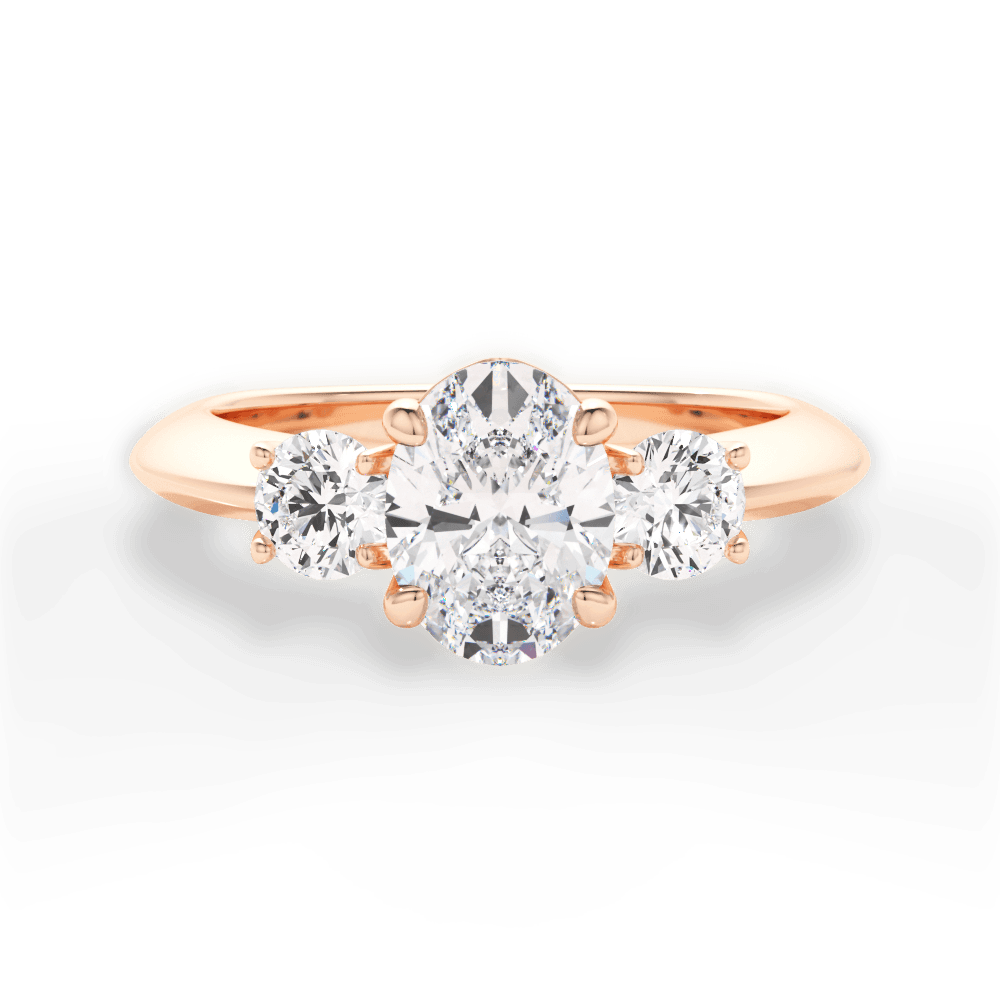 Kaitlin Oval Cut Lab Grown Diamond 18Kt Rose Gold Engagement Ring