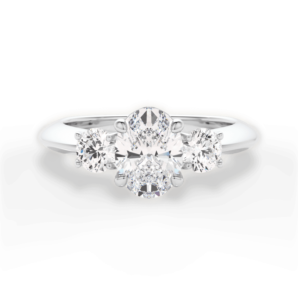 Kaitlin Oval Cut Lab Grown Diamond Platinum Engagement Ring
