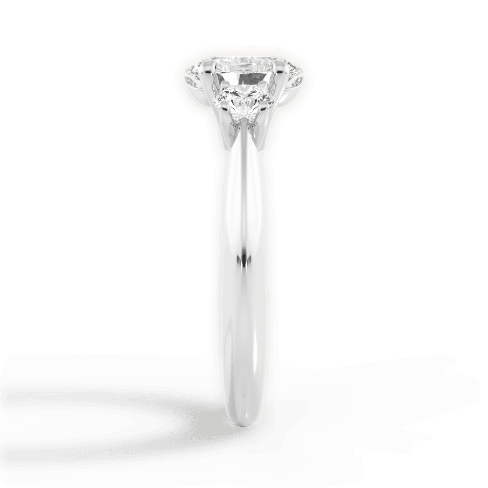 Kaitlin Oval Cut Lab Grown Diamond 14Kt White Gold Engagement Ring - View 3