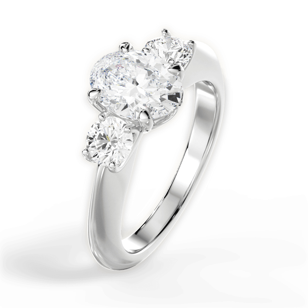 Kaitlin Oval Cut Lab Grown Diamond 14Kt White Gold Engagement Ring - View 2