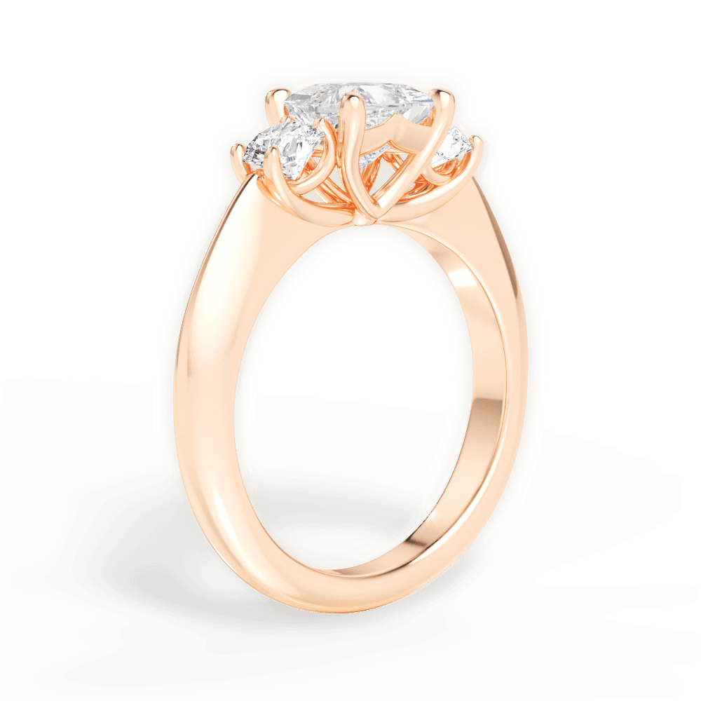 Kaitlin Princess Cut Lab Grown Diamond 18Kt Rose Gold Engagement Ring - View 2