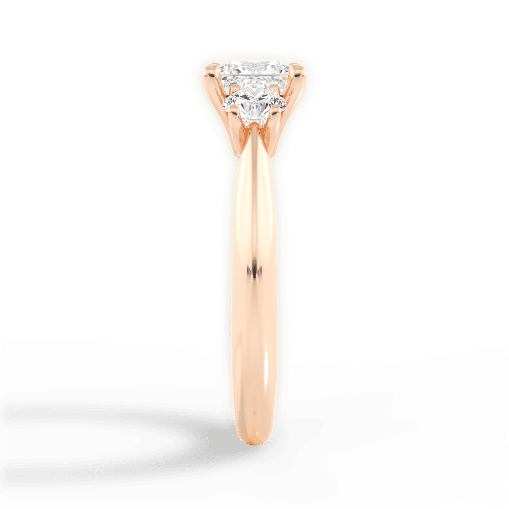 Kaitlin Princess Cut Lab Grown Diamond 18Kt Rose Gold Engagement Ring - View 4