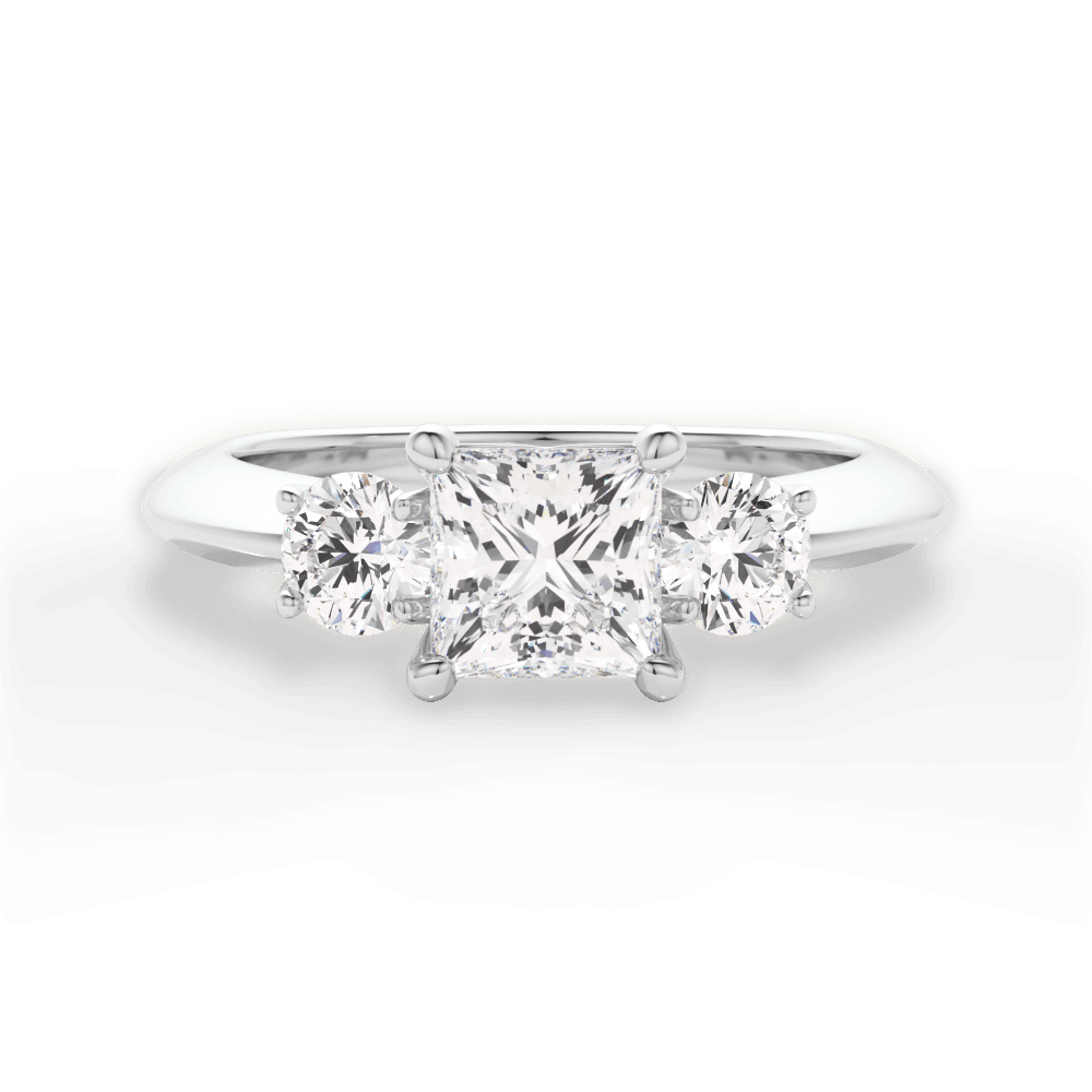 Kaitlin Princess Cut Lab Grown Diamond 18Kt White Gold Engagement Ring