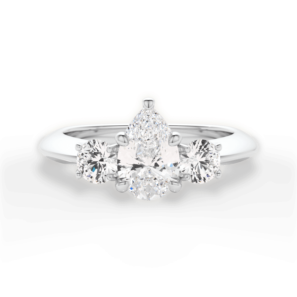 Kaitlin Pear Cut Lab Grown Diamond 14Kt White Gold Engagement Ring