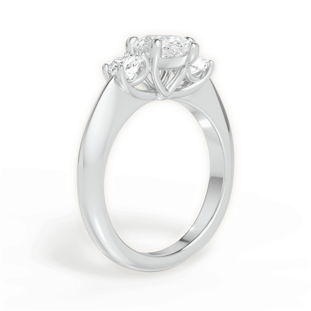 Kaitlin Pear Cut Lab Grown Diamond 18Kt White Gold Engagement Ring - View 2