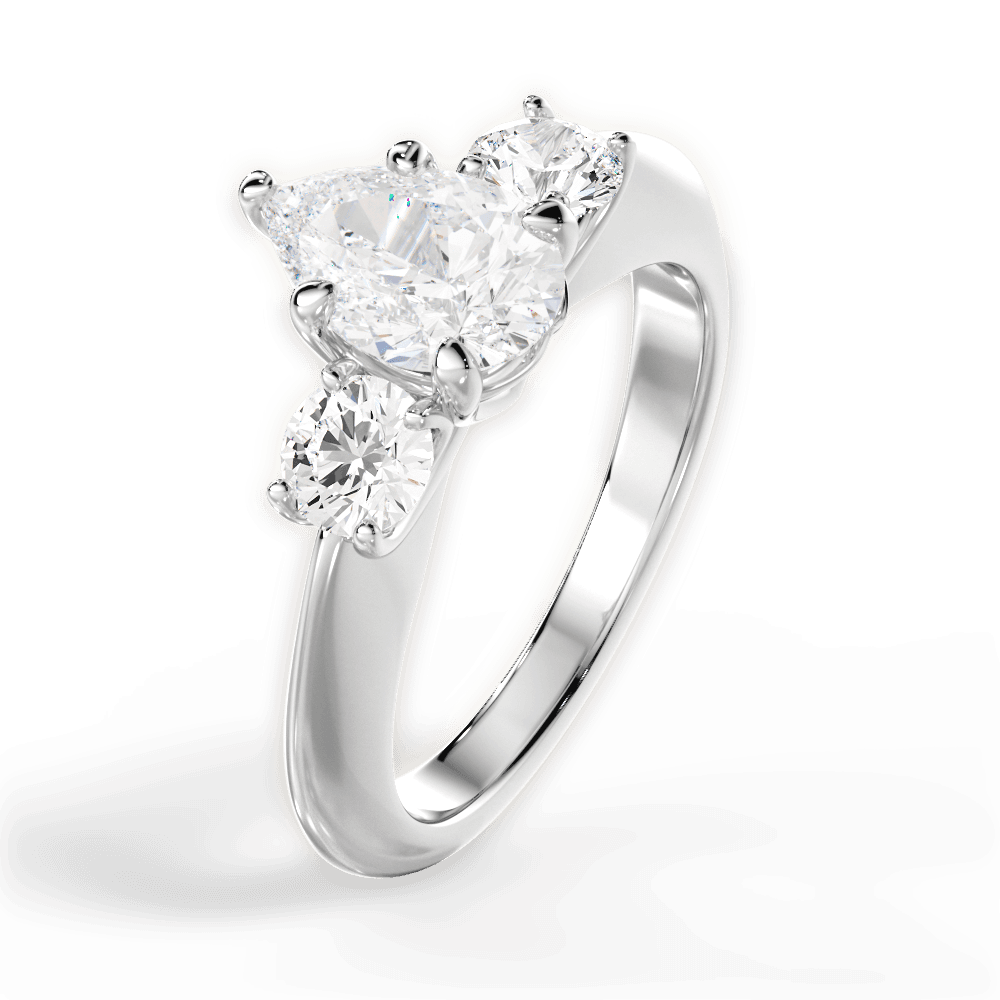 Kaitlin Pear Cut Lab Grown Diamond 14Kt White Gold Engagement Ring - View 4