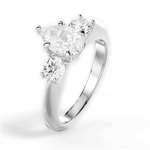 Kaitlin Pear Cut Lab Grown Diamond 18Kt White Gold Engagement Ring - View 4