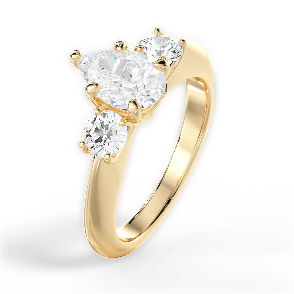 Kaitlin Pear Cut Lab Grown Diamond 18Kt Yellow Gold Engagement Ring - View 4