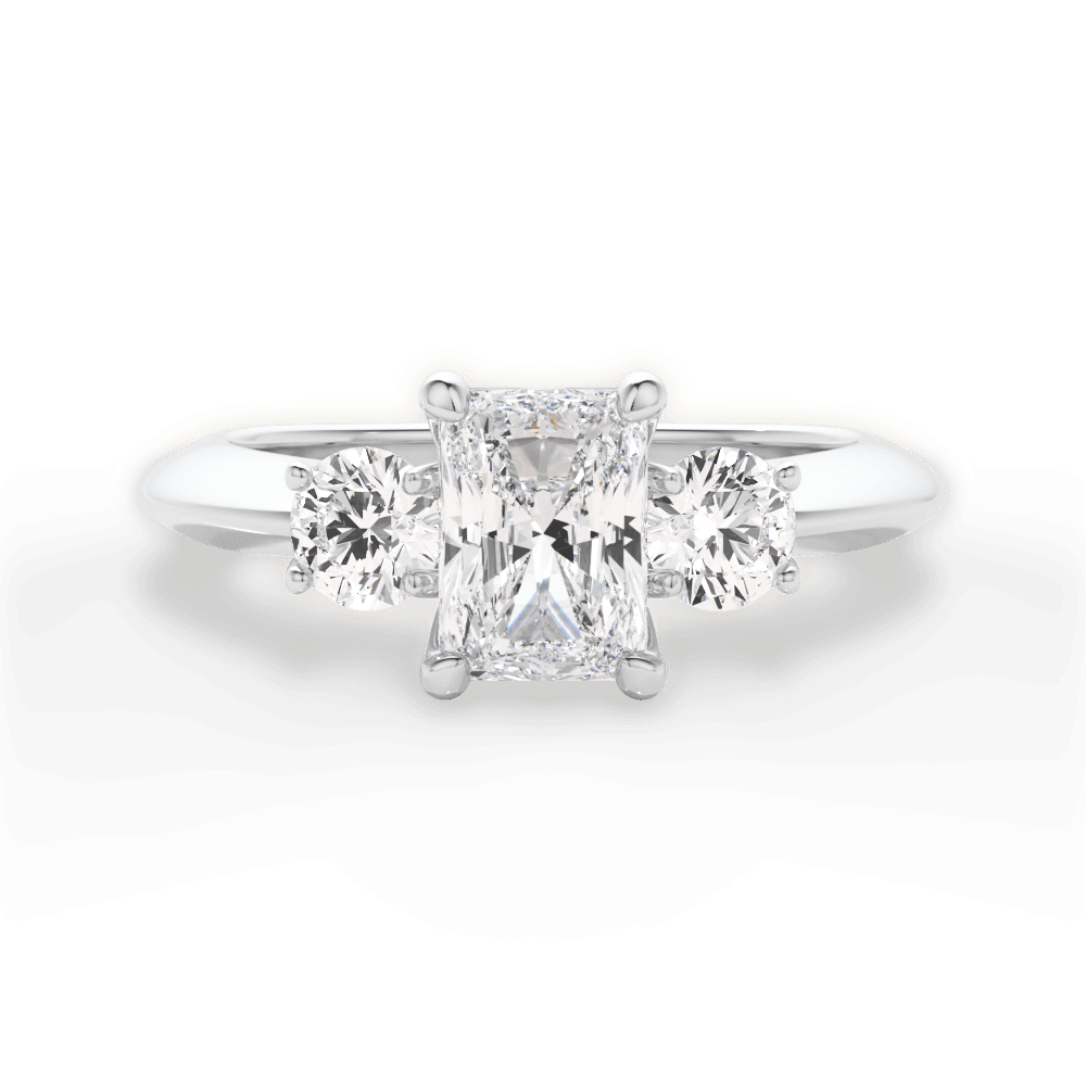Kaitlin Radiant Cut Lab Grown Diamond 18Kt White Gold Engagement Ring