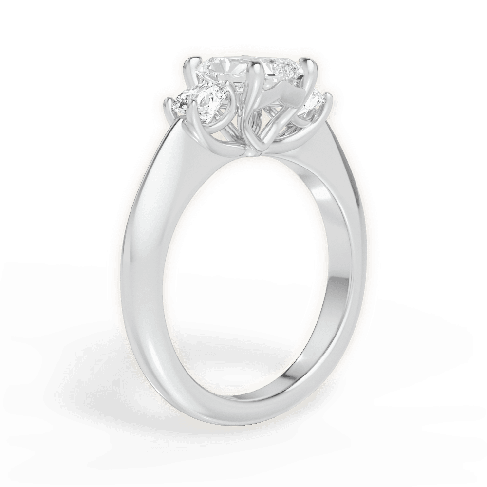 Kaitlin Radiant Cut Lab Grown Diamond 18Kt White Gold Engagement Ring - View 4