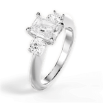 Kaitlin Radiant Cut Lab Grown Diamond Platinum Engagement Ring - View 3