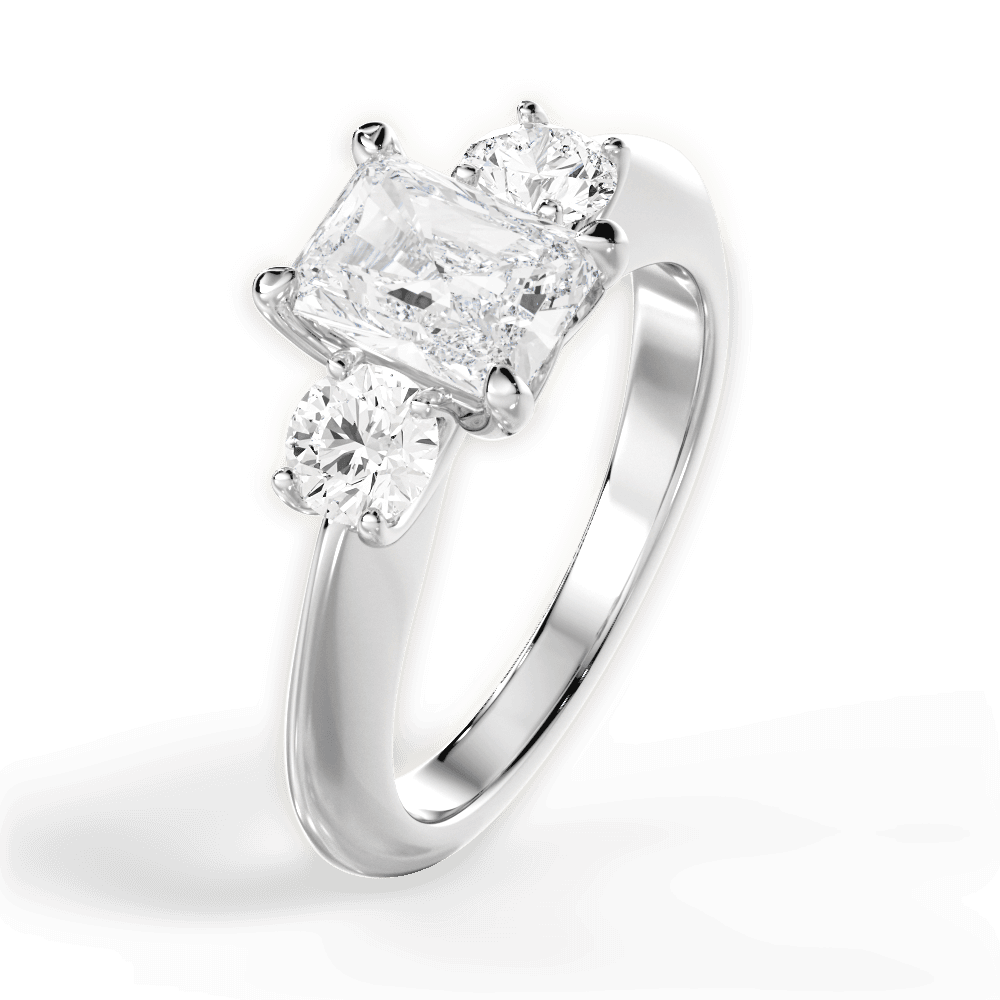 Kaitlin Radiant Cut Lab Grown Diamond 18Kt White Gold Engagement Ring - View 3