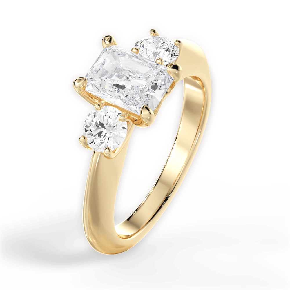 Kaitlin Radiant Cut Lab Grown Diamond 18Kt Yellow Gold Engagement Ring - View 3