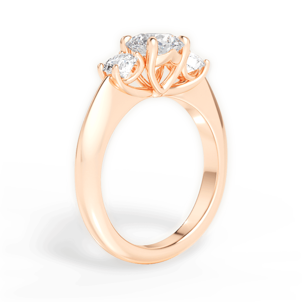Kaitlin Round Cut Lab Grown Diamond 18Kt Rose Gold Engagement Ring - View 2