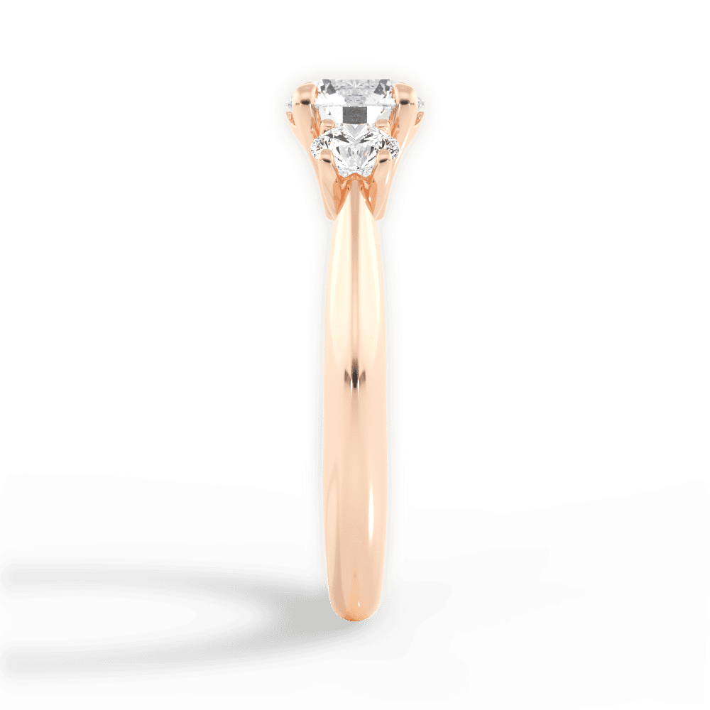 Kaitlin Round Cut Lab Grown Diamond 18Kt Rose Gold Engagement Ring - View 3