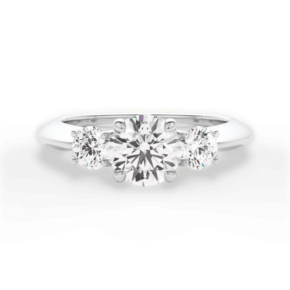 Kaitlin Round Cut Lab Grown Diamond 18Kt White Gold Engagement Ring