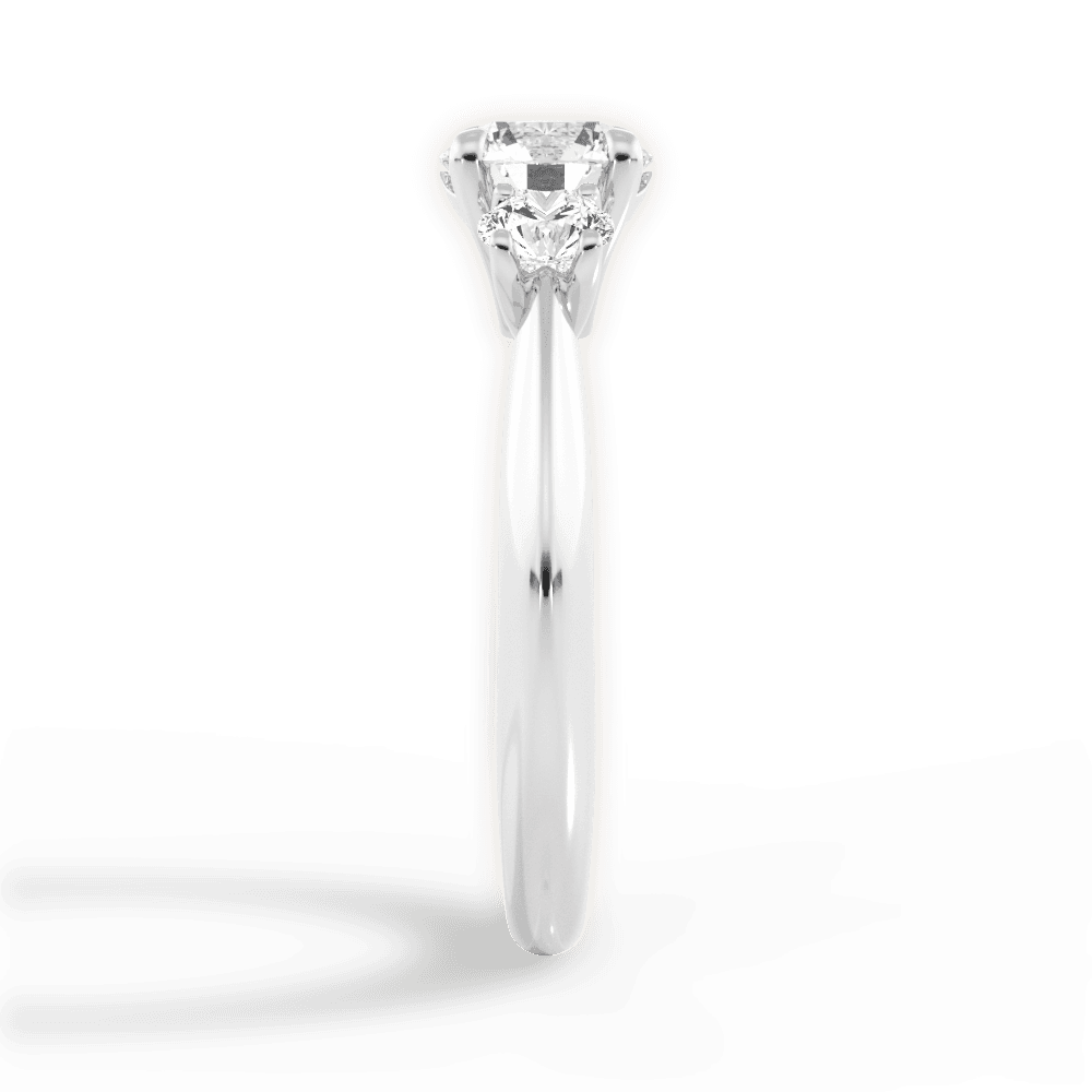 Kaitlin Round Cut Lab Grown Diamond 14Kt White Gold Engagement Ring - View 3