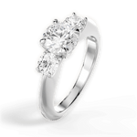 Kaitlin Round Cut Lab Grown Diamond 18Kt White Gold Engagement Ring - View 4