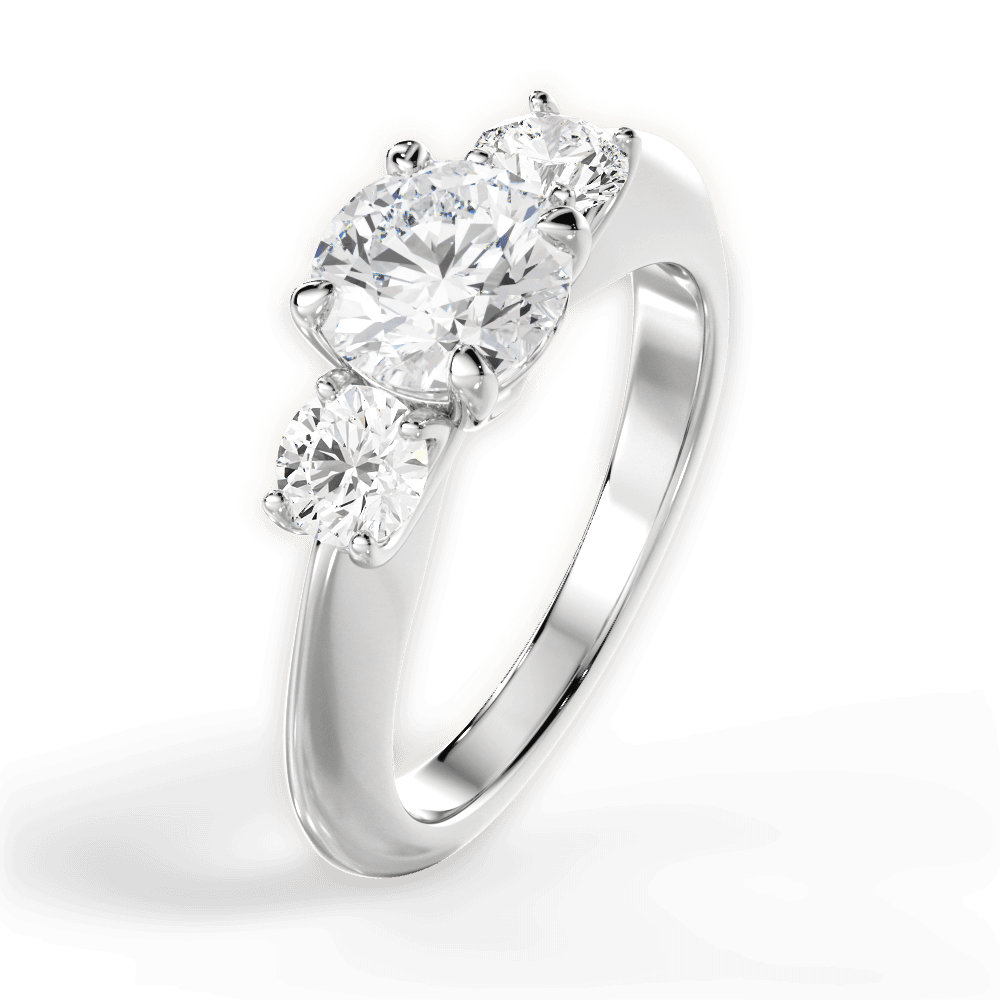 Kaitlin Round Cut Lab Grown Diamond 18Kt White Gold Engagement Ring - View 4