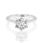 Monica round lab diamond engagement ring in platinum