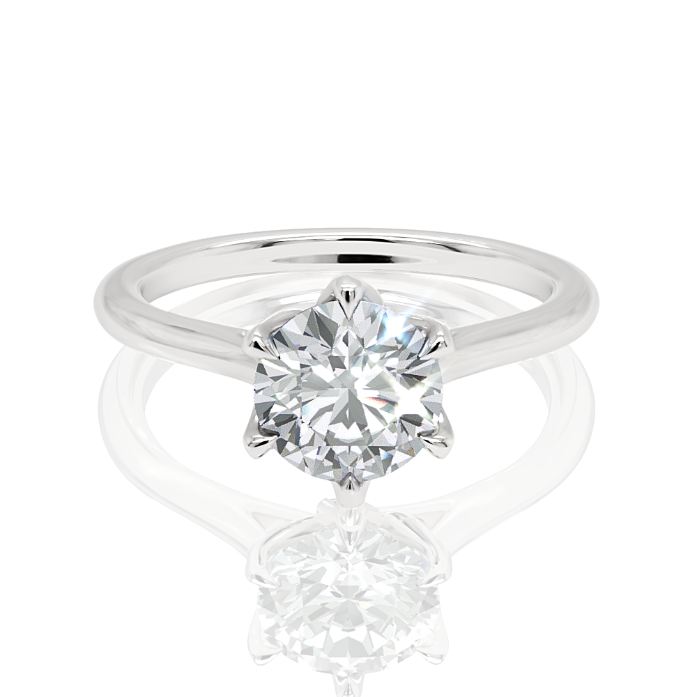 Monica round lab diamond engagement ring in platinum