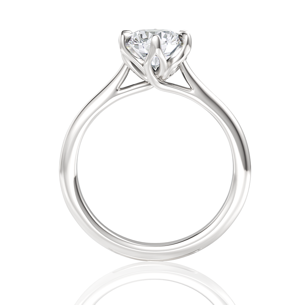 Monica round lab diamond engagement ring in 18k white gold - view 2