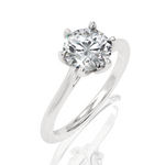 Monica round lab diamond engagement ring in platinum - view 3