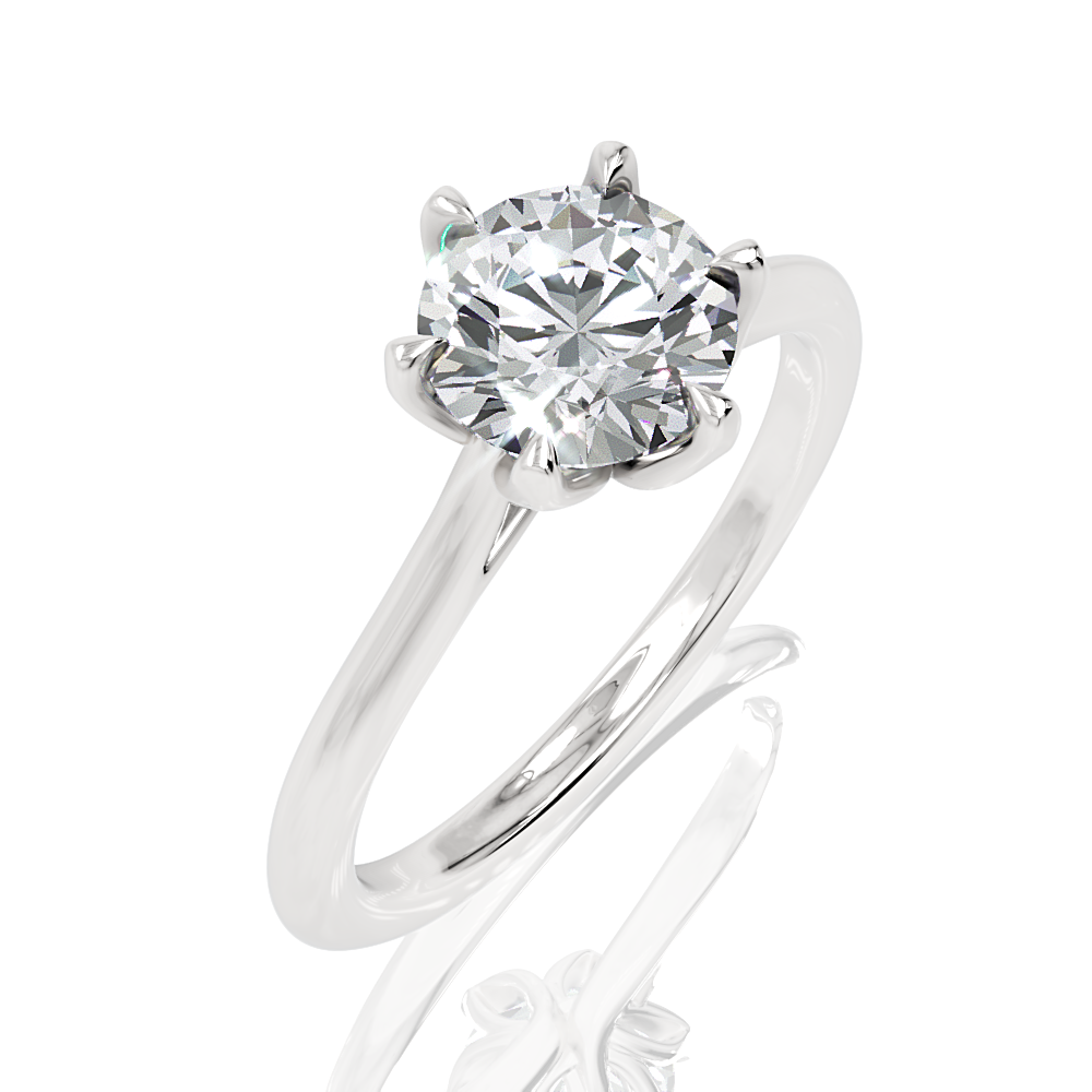 Monica round lab diamond engagement ring in platinum - view 3