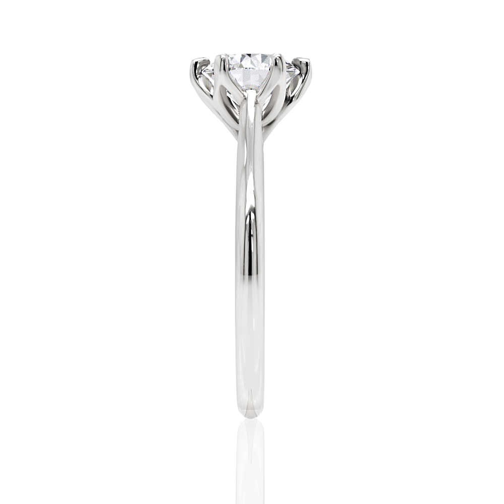 Monica round lab diamond engagement ring in 14k white gold - view 4