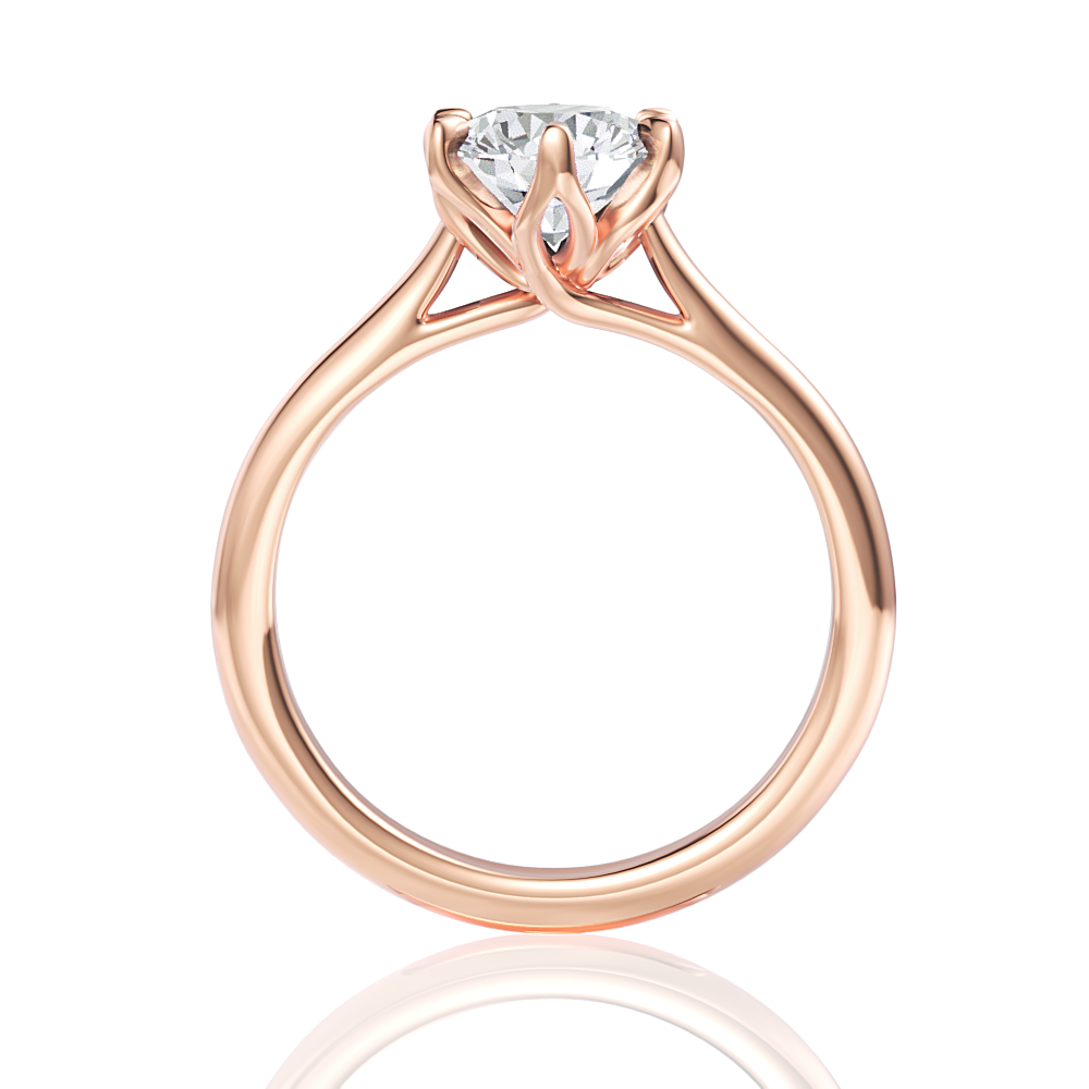 Monica round lab diamond engagement ring in 18k rose gold - view 2