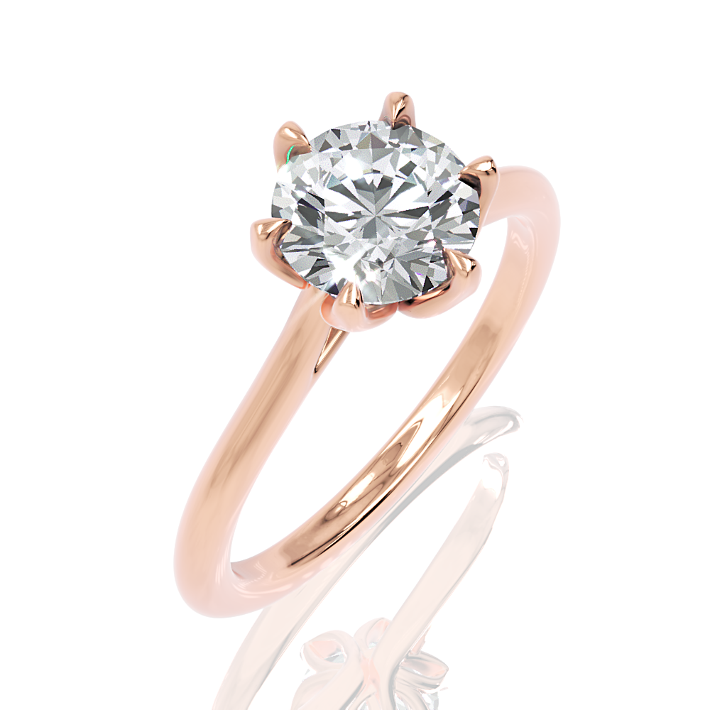 Monica round lab diamond engagement ring in 18k rose gold - view 3