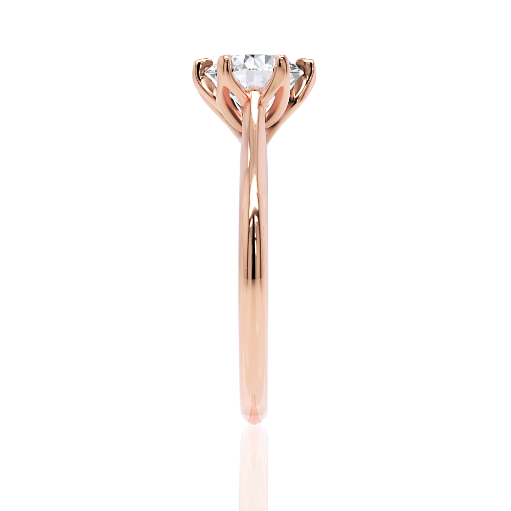 Monica round lab diamond engagement ring in 18k rose gold - view 4