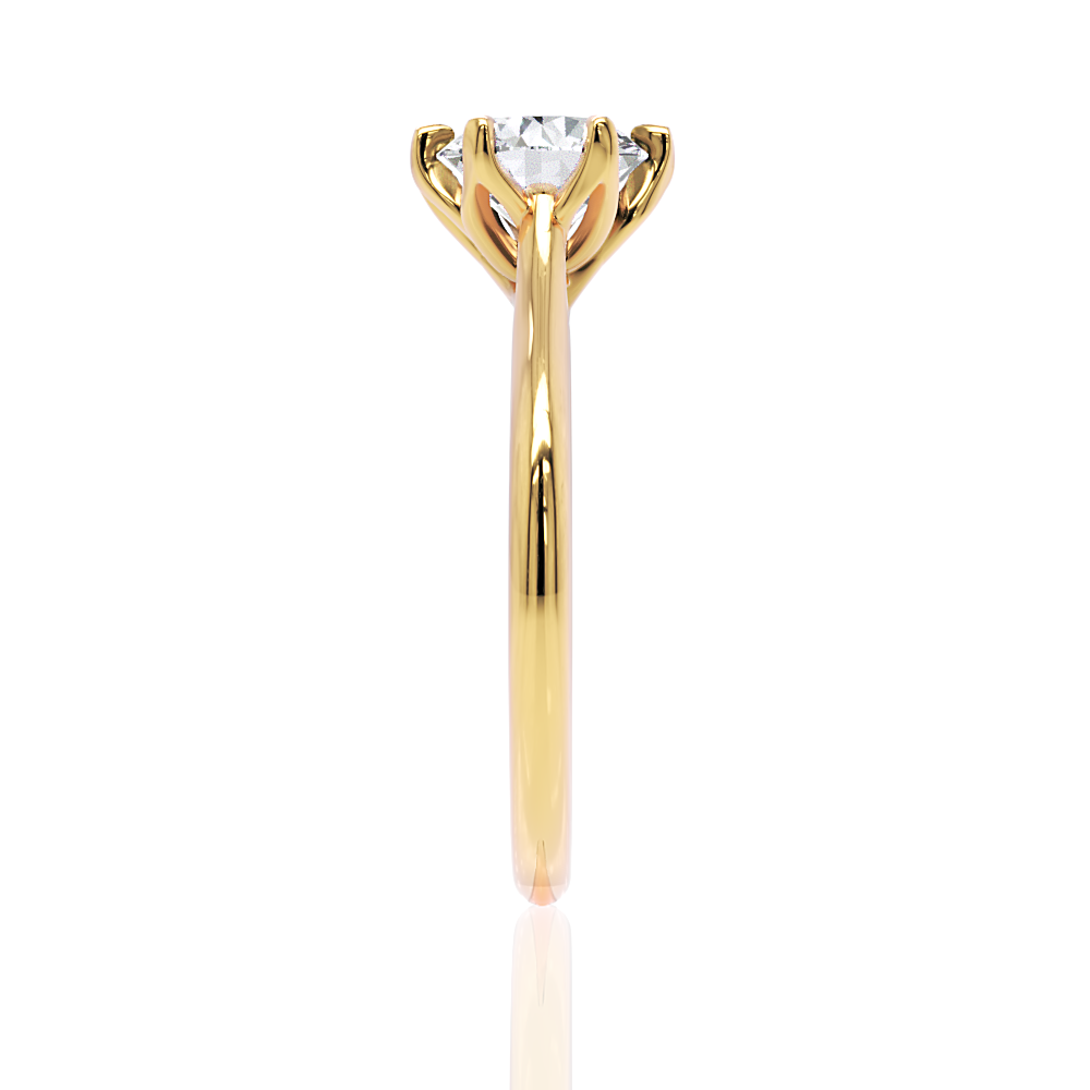 Monica round lab diamond engagement ring in 18k yellow gold - view 4
