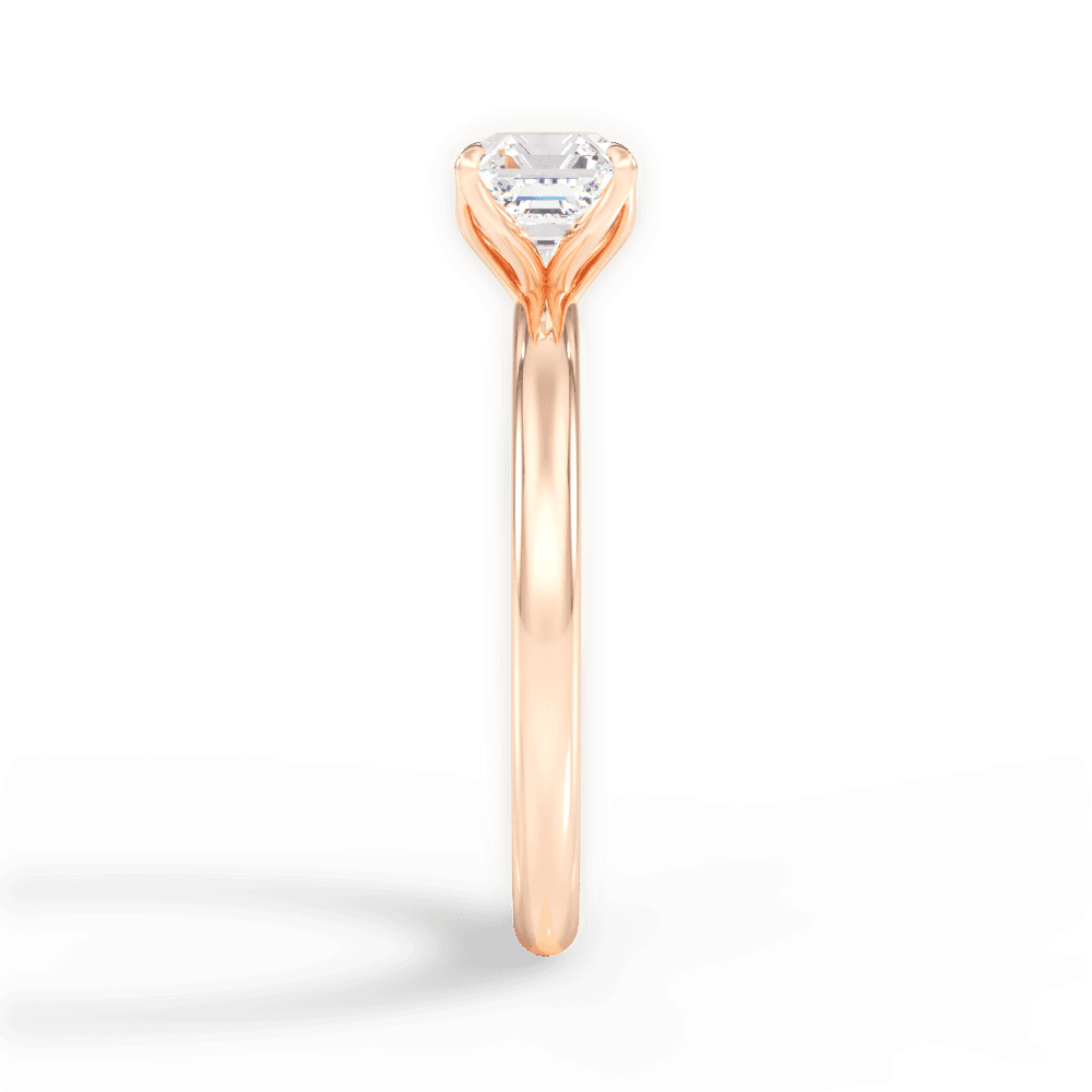 Audrey Asscher Cut Lab Grown Diamond 18Kt Rose Gold Engagement Ring - View 3