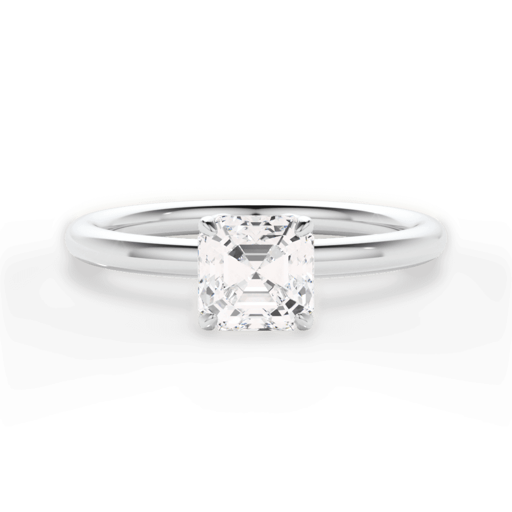 Audrey Asscher Cut Lab Grown Diamond Platinum Engagement Ring