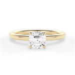 Audrey Asscher Cut Lab Grown Diamond 18Kt Yellow Gold Engagement Ring