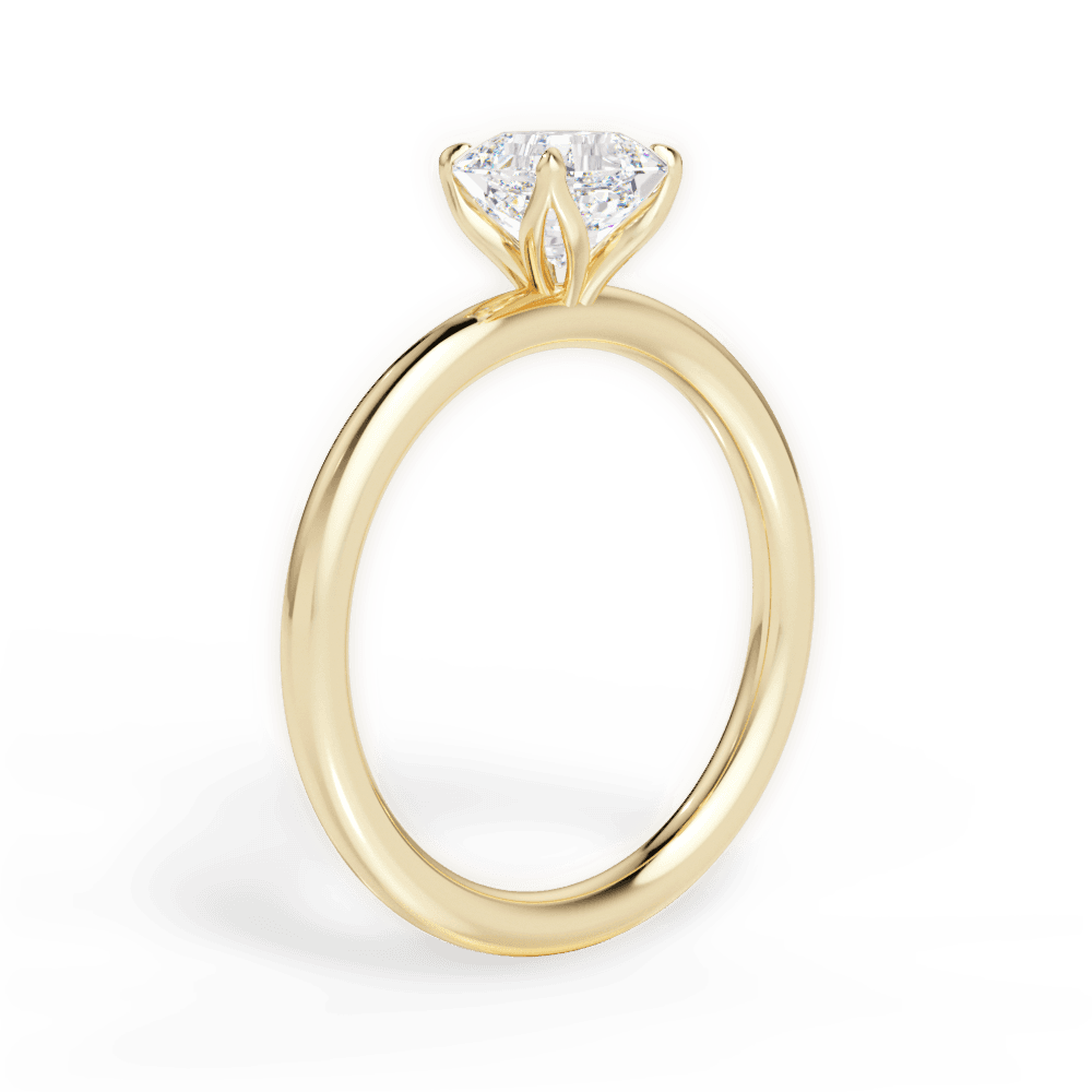 Audrey Asscher Cut Lab Grown Diamond 18Kt Yellow Gold Engagement Ring - View 3
