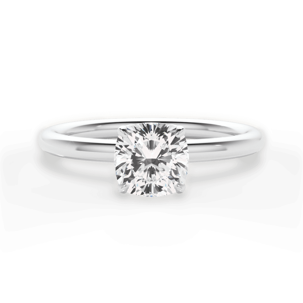 Audrey Cushion Cut Lab Grown Diamond Platinum Engagement Ring
