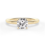 Audrey Cushion Cut Lab Grown Diamond 18Kt Yellow Gold Engagement Ring