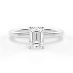 Audrey Emerald Cut Lab Grown Diamond 14Kt White Gold Engagement Ring