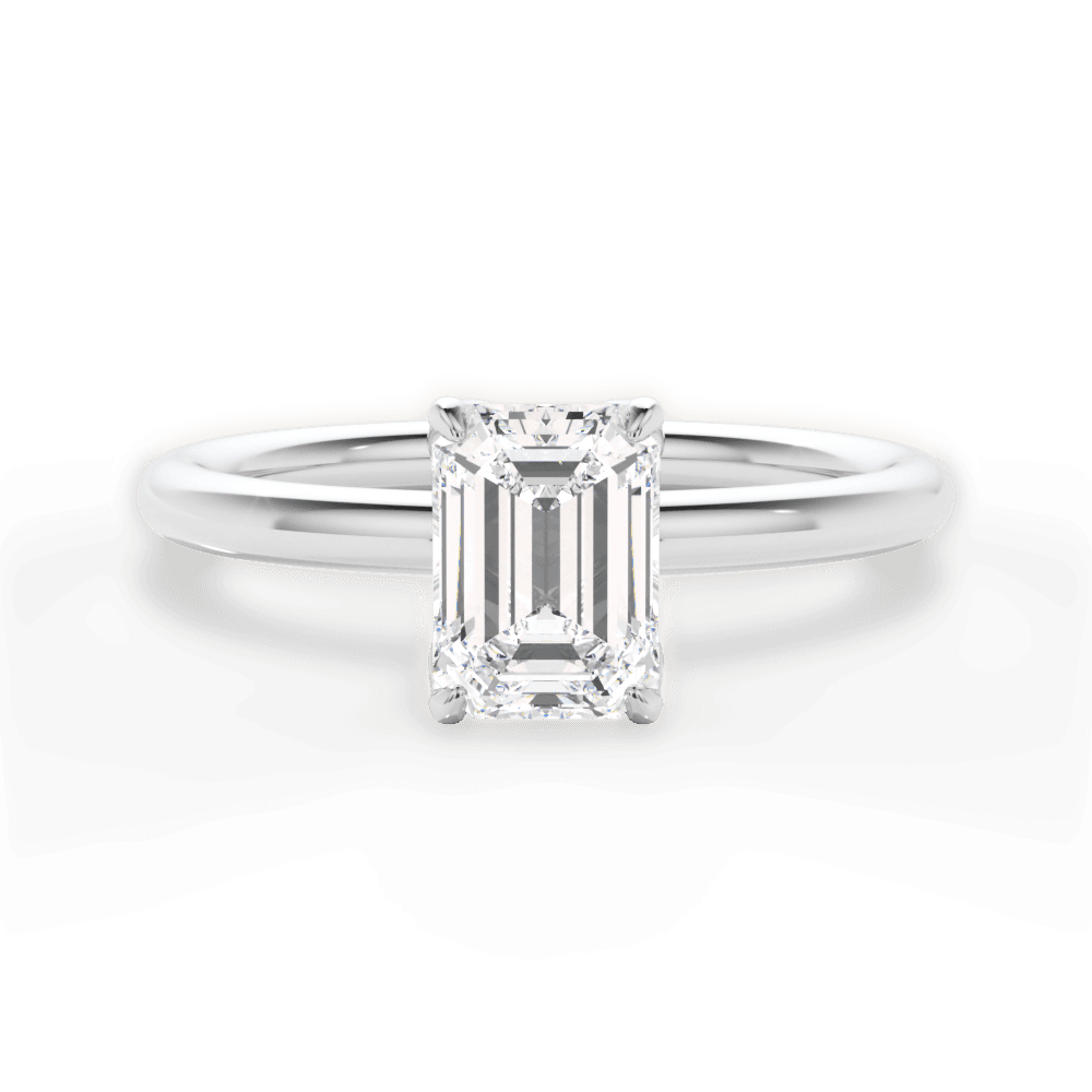 Audrey Emerald Cut Lab Grown Diamond Platinum Engagement Ring