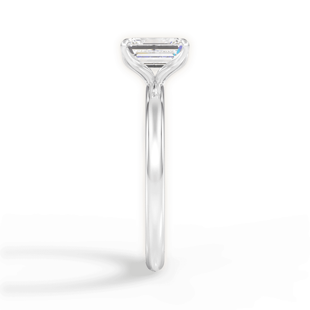 Audrey Emerald Cut Lab Grown Diamond 18Kt White Gold Engagement Ring - View 4