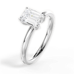 Audrey Emerald Cut Lab Grown Diamond 14Kt White Gold Engagement Ring - View 3